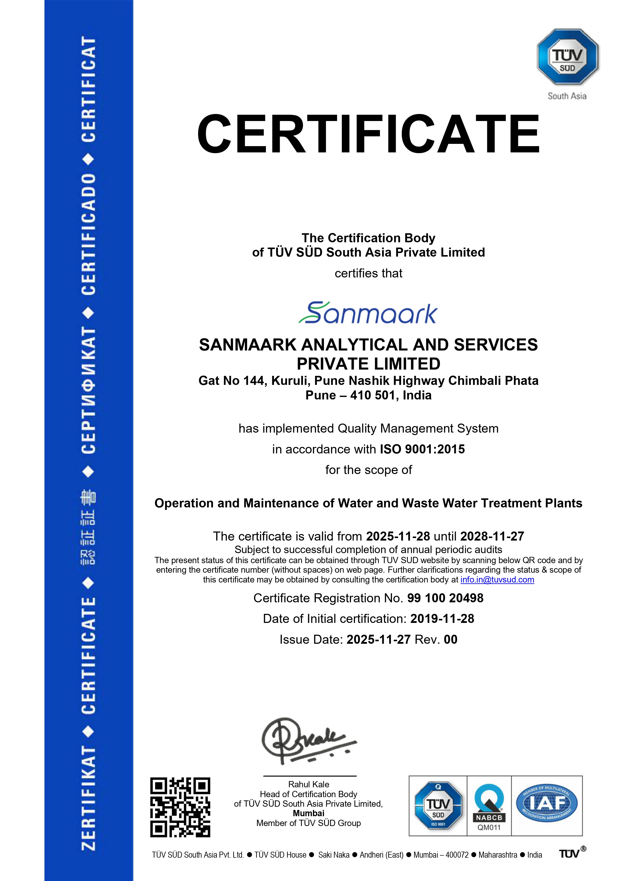 ISO 9001:2015 Certificate